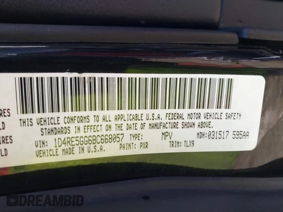 ✅ 2011 Dodge Durango Citadel • VIN: 1D4RE5GG6BC668057 • Lot: 43103584. Listed on IAAI with 162,152 mi. Free auction sales archive from the USA and detailed vehicle history report at DreamBid. Image 9.
