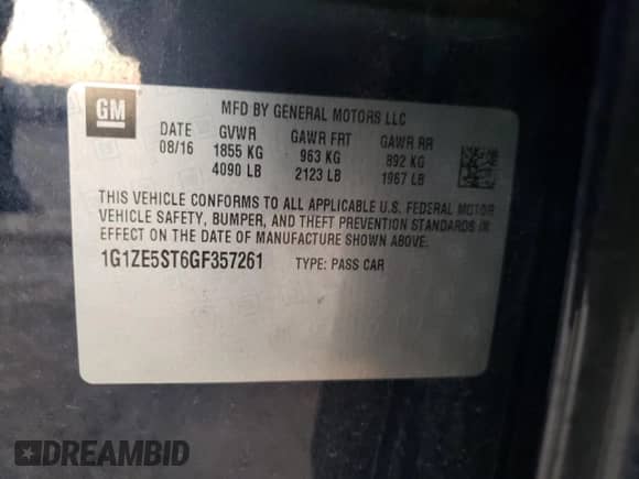 2016 Chevrolet Malibu LT z VIN 1G1ZE5ST6GF357261, wystawiony jako Copart lot #83763445 z przebiegiem 103 685 mil mil oraz Szkoda całkowita • Salvage title. Historia ofert i sprzedaży dostępna na DreamBid. Obrazek 12.