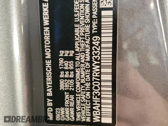 ✅ 2024 BMW Z4 sDrive30i • VIN: WBAHF3C07RWY33249 • Lot: 85944365. Wystawiony na Copart z przebiegiem 7 721 mil. Bezpłatny archiwum sprzedaży aukcyjnych z USA i szczegółowy raport historii pojazdu na DreamBid. Zdjęcie 12.
