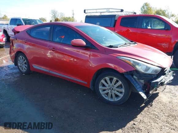 ✅ 2014 Hyundai Elantra SE • VIN: KMHDH4AE7EU081912 • Lot: 43493757. Listed on IAAI with 165,607 mi. Free auction sales archive from the USA and detailed vehicle history report at DreamBid. Image 1.
