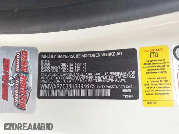 ✅ 2017 MINI Hardtop Cooper S • VIN: WMWXP7C39H3B94675 • Lot: 42532420. Wystawiony na IAAI z przebiegiem 94 340 mil. Bezpłatny archiwum sprzedaży aukcyjnych z USA i szczegółowy raport historii pojazdu na DreamBid. Zdjęcie 9.