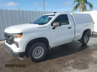 2023 Chevrolet Silverado 1500 Work Truck z VIN 3GCNAAEK5PG353925, wystawiony jako Copart lot #84408885 z przebiegiem 108 396 mil mil oraz Czysty tytuł • Clean title. Historia ofert i sprzedaży dostępna na DreamBid. Obrazek 1.