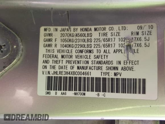 ✅ 2011 Honda CR-V SE • VIN: JHLRE3H4XBC004661 • Лот: 43694822. Опубликован ранее на IAAI с пробегом 130 515 миль. Бесплатный доступ к архиву аукционных продаж из США и подробный отчёт об истории автомобиля на DreamBid. Изображение 9.