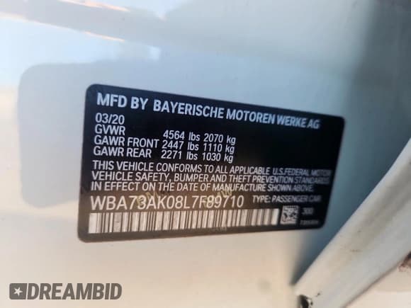 ✅ 2020 BMW 2 Series 228i xDrive • VIN: WBA73AK08L7F89710 • Лот: 90497165. Опубликован ранее на Copart с пробегом 60 415 миль. Бесплатный доступ к архиву аукционных продаж из США и подробный отчёт об истории автомобиля на DreamBid. Изображение 12.