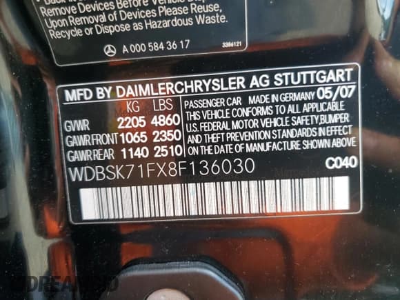 ✅ 2008 Mercedes-Benz SL 550 • VIN: WDBSK71FX8F136030 • Лот: 65576975. Опубликован ранее на Copart с пробегом 70 742 миль. Бесплатный доступ к архиву аукционных продаж из США и подробный отчёт об истории автомобиля на DreamBid. Изображение 12.