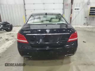 2014 Hyundai Equus Signature with VIN KMHGH4JH1EU074140, listed as a Copart auction lot 45452505 with 74,700 mi miles and Salvage title. Bid and sale history available at DreamBid. Image 6.