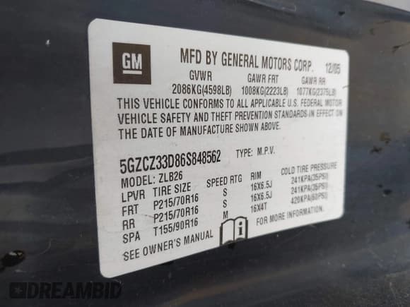 ✅ 2006 Saturn VUE • VIN: 5GZCZ33D86S848562 • Lot: 41884495. Wystawiony na IAAI z przebiegiem 151 874 mil. Bezpłatny archiwum sprzedaży aukcyjnych z USA i szczegółowy raport historii pojazdu na DreamBid. Zdjęcie 9.