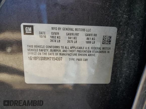 ✅ 2017 Chevrolet Cruze Premier • VIN: 1G1BF5SM9H7154397 • Lot: 44206753. Wystawiony na Copart z przebiegiem 162 832 mil. Bezpłatny archiwum sprzedaży aukcyjnych z USA i szczegółowy raport historii pojazdu na DreamBid. Zdjęcie 14.