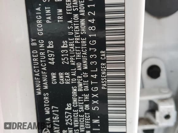 ✅ 2018 Kia Optima S • VIN: 5XXGT4L33JG184210 • Lot: 49111645. Listed on Copart with 155,505 mi. Free auction sales archive from the USA and detailed vehicle history report at DreamBid. Image 13.