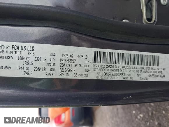 ✅ 2016 Jeep Patriot High Altitude • VIN: 1C4NJRFB5GD532153 • Lot: 43795596. Listed on IAAI with 167,514 mi. Free auction sales archive from the USA and detailed vehicle history report at DreamBid. Image 9.