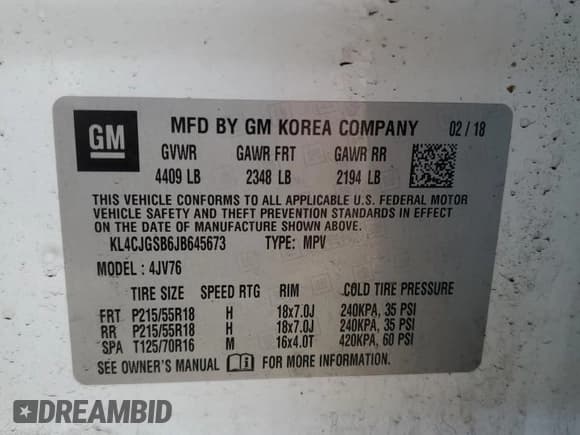 ✅ 2018 Buick Encore Essence • VIN: KL4CJGSB6JB645673 • Lot: 85732575. Listed on Copart with 81,551 mi. Free auction sales archive from the USA and detailed vehicle history report at DreamBid. Image 12.