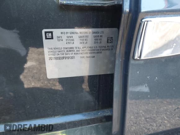 ✅ 2015 Chevrolet Impala LTZ • VIN: 2G1165S33F9191301 • Lot: 43492752. Wystawiony na IAAI z przebiegiem 152 446 mil. Bezpłatny archiwum sprzedaży aukcyjnych z USA i szczegółowy raport historii pojazdu na DreamBid. Zdjęcie 9.