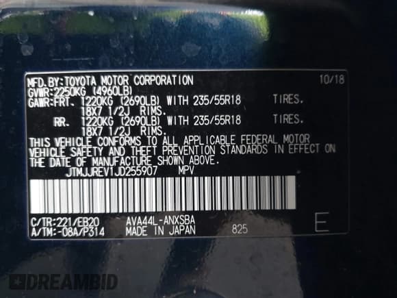 ✅ 2018 Toyota RAV4 Hybrid SE • VIN: JTMJJREV1JD255907 • Лот: 43074509. Опубликован ранее на IAAI с пробегом 70 728 миль. Бесплатный доступ к архиву аукционных продаж из США и подробный отчёт об истории автомобиля на DreamBid. Изображение 9.