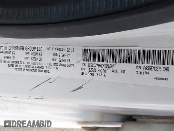 ✅ 2014 Dodge Avenger SE • VIN: 1C3CDZABXEN181225 • Лот: 41417185. Опубликован ранее на IAAI с пробегом 91 958 миль. Бесплатный доступ к архиву аукционных продаж из США и подробный отчёт об истории автомобиля на DreamBid. Изображение 9.