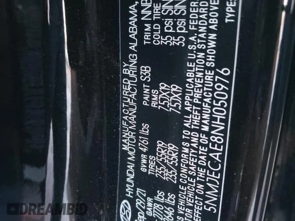 ✅ 2022 Hyundai Tucson Limited • VIN: 5NMJECAE8NH050976 • Lot: 37282853. Wystawiony na Copart z przebiegiem 15 642 mil. Bezpłatny archiwum sprzedaży aukcyjnych z USA i szczegółowy raport historii pojazdu na DreamBid. Zdjęcie 13.