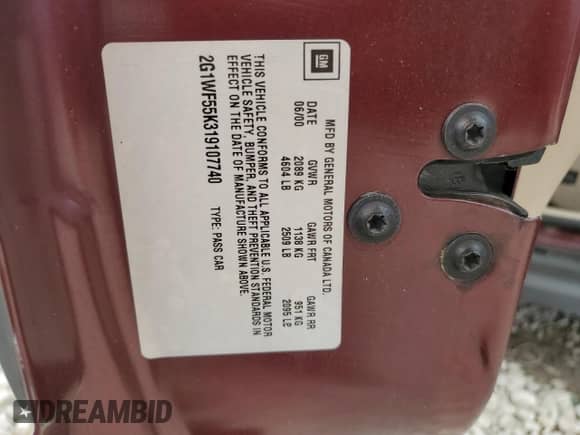 2001 Chevrolet Impala с VIN 2G1WF55K319107740, выставлен на аукционе Copart как лот 72576454 с пробегом 75 256 миль миль и Списание • Salvage title. История ставок и продаж доступна на DreamBid. Изображение 12.