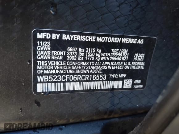 ✅ 2024 BMW iX xDrive50 • VIN: WB523CF06RCR16553 • Lot: 43582026. Wystawiony na IAAI z przebiegiem 15 523 mil. Bezpłatny archiwum sprzedaży aukcyjnych z USA i szczegółowy raport historii pojazdu na DreamBid. Zdjęcie 9.