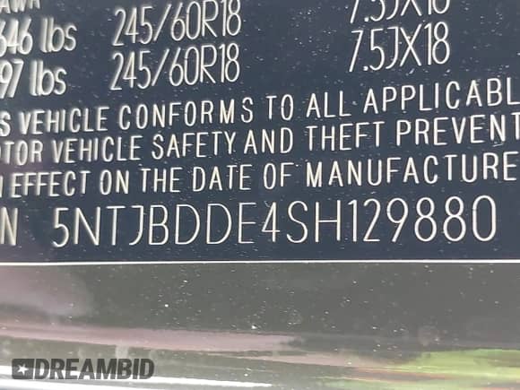 2025 Hyundai Santa Cruz SEL with VIN 5NTJBDDE4SH129880, listed as a IAAI auction lot 41524264 with 4,655 mi miles and . Bid and sale history available at DreamBid. Image 9.