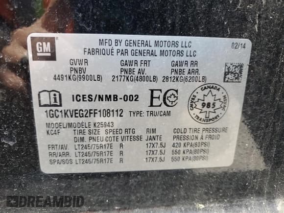 ✅ 2015 Chevrolet Silverado 2500HD LT • VIN: 1GC1KVEG2FF108112 • Lot: 58027215. Wystawiony na Copart z przebiegiem 167 370 mil. Bezpłatny archiwum sprzedaży aukcyjnych z USA i szczegółowy raport historii pojazdu na DreamBid. Zdjęcie 12.