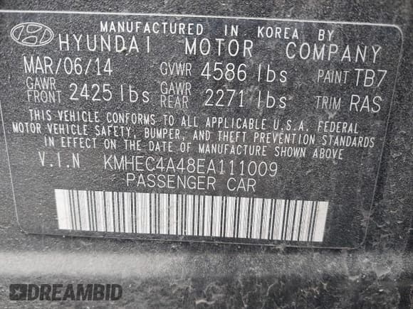 ✅ 2014 Hyundai Sonata Limited • VIN: KMHEC4A48EA111009 • Lot: 41934525. Wystawiony na IAAI z przebiegiem Nie podano. Bezpłatny archiwum sprzedaży aukcyjnych z USA i szczegółowy raport historii pojazdu na DreamBid. Zdjęcie 9.