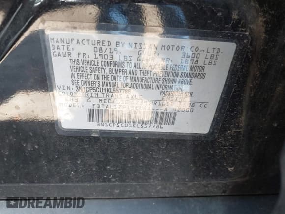 ✅ 2019 Nissan Kicks SR • VIN: 3N1CP5CU1KL557786 • Лот: 42910356. Опубликован ранее на IAAI с пробегом 101 103 миль. Бесплатный доступ к архиву аукционных продаж из США и подробный отчёт об истории автомобиля на DreamBid. Изображение 9.