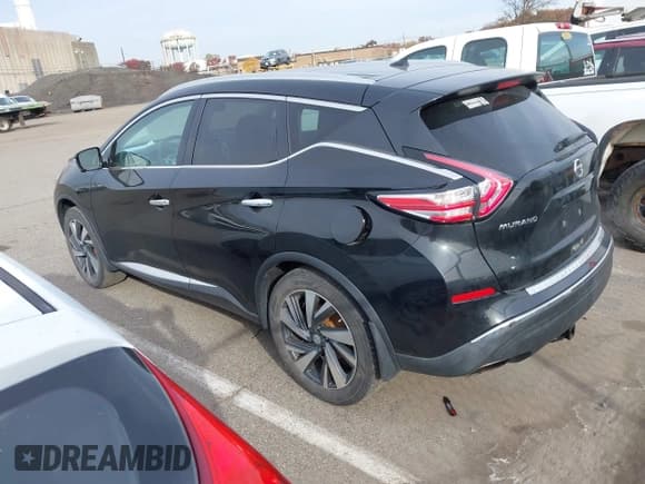✅ 2015 Nissan Murano Platinum • VIN: 5N1AZ2MH2FN209401 • Lot: 43649236. Wystawiony na IAAI z przebiegiem 201 795 mil. Bezpłatny archiwum sprzedaży aukcyjnych z USA i szczegółowy raport historii pojazdu na DreamBid. Zdjęcie 3.