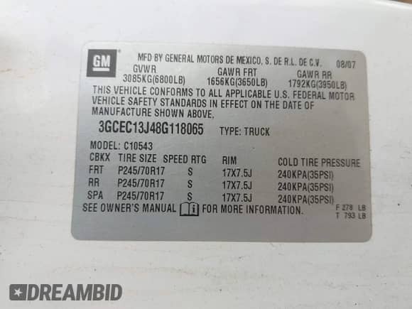 2008 Chevrolet Silverado 1500 1LT z VIN 3GCEC13J48G118065, wystawiony jako IAAI lot #42251569 z przebiegiem 297 165 mil mil oraz . Historia ofert i sprzedaży dostępna na DreamBid. Obrazek 9.