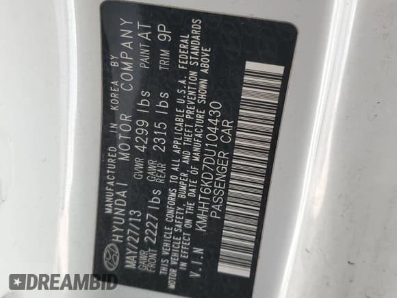 ✅ 2013 Hyundai Genesis Coupe R-Spec • VIN: KMHHT6KD7DU104430 • Lot: 48002295. Wystawiony na Copart z przebiegiem 57 063 mil. Bezpłatny archiwum sprzedaży aukcyjnych z USA i szczegółowy raport historii pojazdu na DreamBid. Zdjęcie 14.