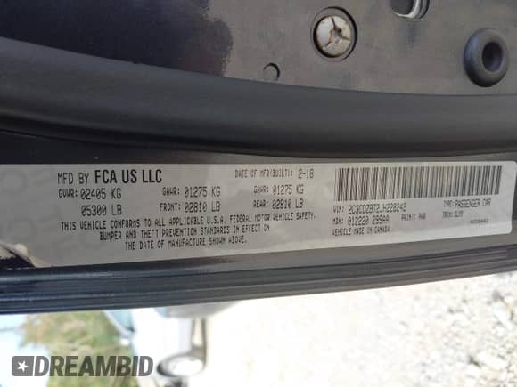 2018 Dodge Challenger R/T z VIN 2C3CDZBT2JH228242, wystawiony jako IAAI lot #43172225 z przebiegiem Nie podano mil oraz . Historia ofert i sprzedaży dostępna na DreamBid. Obrazek 9.