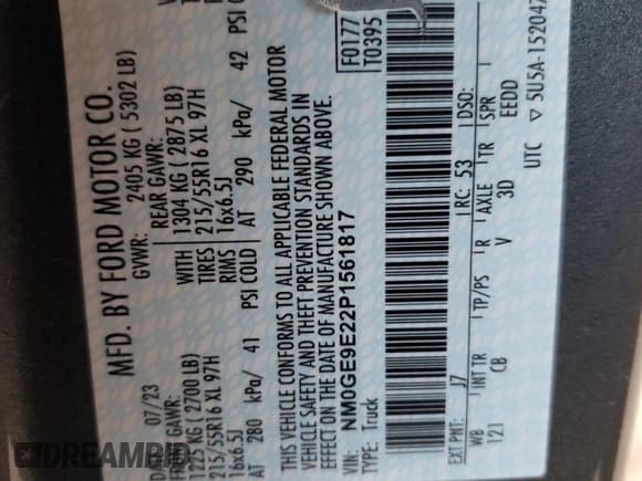 ✅ 2023 Ford Transit Connect XL • VIN: NM0GE9E22P1561817 • Lot: 61576165. Wystawiony na Copart z przebiegiem 26 297 mil. Bezpłatny archiwum sprzedaży aukcyjnych z USA i szczegółowy raport historii pojazdu na DreamBid. Zdjęcie 13.