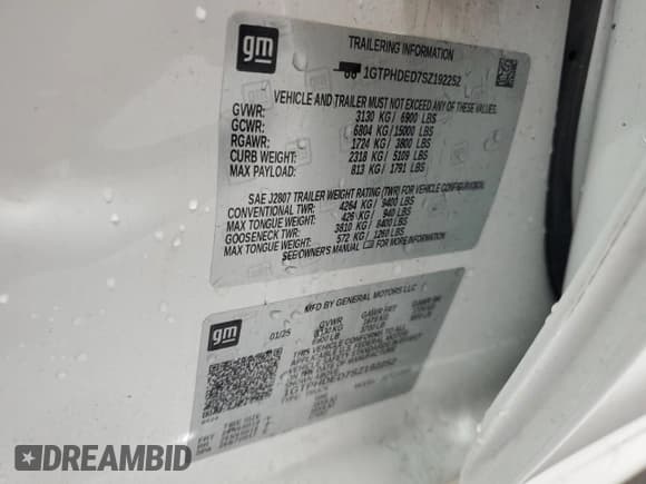 ✅ 2025 GMC Sierra 1500 SLT • VIN: 1GTPHDED7SZ192252 • Лот: 71643115. Опубликован ранее на Copart с пробегом 17 050 миль. Бесплатный доступ к архиву аукционных продаж из США и подробный отчёт об истории автомобиля на DreamBid. Изображение 13.