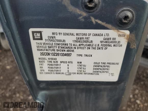 ✅ 2006 Chevrolet Silverado 1500 LT1 • VIN: 2GCEK13Z261334687 • Лот: 72315604. Опубликован ранее на Copart с пробегом 264 890 миль. Бесплатный доступ к архиву аукционных продаж из США и подробный отчёт об истории автомобиля на DreamBid. Изображение 13.