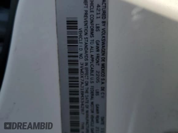 ✅ 2011 Volkswagen Jetta SE • VIN: 3VWDX7AJ1BM334287 • Lot: 62274785. Listed on Copart with 110,547 mi. Free auction sales archive from the USA and detailed vehicle history report at DreamBid. Image 12.