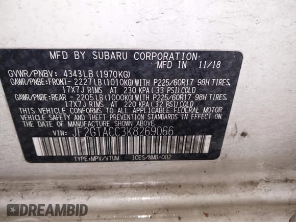 ✅ 2019 Subaru Crosstrek Premium • VIN: JF2GTACC3K8269066 • Лот: 41636712. Опубликован ранее на IAAI с пробегом 107 171 миль. Бесплатный доступ к архиву аукционных продаж из США и подробный отчёт об истории автомобиля на DreamBid. Изображение 9.