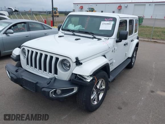 ✅ 2021 Jeep Wrangler Unlimited Sahara • VIN: 1C4HJXEG4MW748395 • Lot: 43569883. Listed on IAAI with 93,704 mi. Free auction sales archive from the USA and detailed vehicle history report at DreamBid. Image 2.