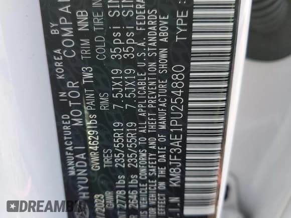 ✅ 2023 Hyundai Tucson N Line • VIN: KM8JF3AE1PU254880 • Lot: 50400225. Wystawiony na Copart z przebiegiem 23 557 mil. Bezpłatny archiwum sprzedaży aukcyjnych z USA i szczegółowy raport historii pojazdu na DreamBid. Zdjęcie 13.