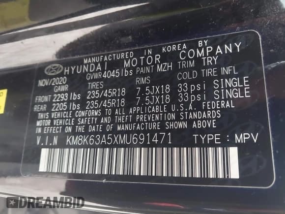 ✅ 2021 Hyundai Kona Night Edition • VIN: KM8K63A5XMU691471 • Лот: 41589254. Опубликован ранее на IAAI с пробегом 56 083 миль. Бесплатный доступ к архиву аукционных продаж из США и подробный отчёт об истории автомобиля на DreamBid. Изображение 9.