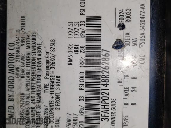 ✅ 2008 Ford Fusion SEL • VIN: 3FAHP02148R262867 • Lot: 71556065. Wystawiony na Copart z przebiegiem 148 157 mil. Bezpłatny archiwum sprzedaży aukcyjnych z USA i szczegółowy raport historii pojazdu na DreamBid. Zdjęcie 12.