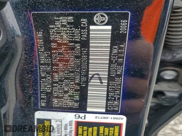 ✅ 2013 Toyota Camry LE • VIN: 4T1BF1FK9DU268142 • Lot: 93688475. Listed on Copart with 215,579 mi. Free auction sales archive from the USA and detailed vehicle history report at DreamBid. Image 12.