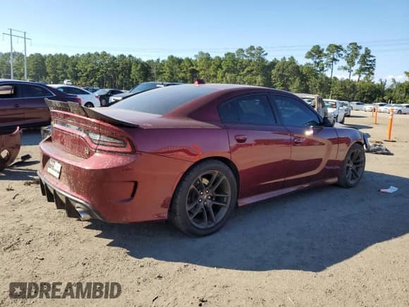 2020 Dodge Charger Scat Pack with VIN 2C3CDXGJ8LH120481, listed as a Copart auction lot 81147645 with Not provided miles and Salvage title. Bid and sale history available at DreamBid. Image 3.