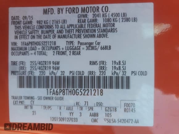 ✅ 2016 Ford Mustang EcoBoost Premium • VIN: 1FA6P8TH0G5221218 • Лот: 85414855. Опубликован ранее на Copart с пробегом 62 690 миль. Бесплатный доступ к архиву аукционных продаж из США и подробный отчёт об истории автомобиля на DreamBid. Изображение 13.