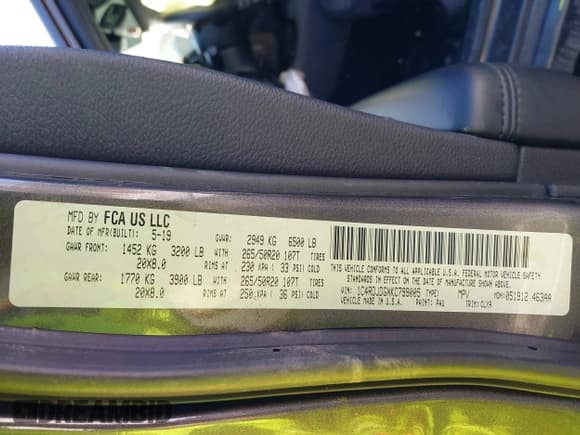 ✅ 2019 Dodge Durango GT Plus • VIN: 1C4RDJDGXKC799005 • Lot: 41672226. Listed on IAAI with 115,574 mi. Free auction sales archive from the USA and detailed vehicle history report at DreamBid. Image 9.