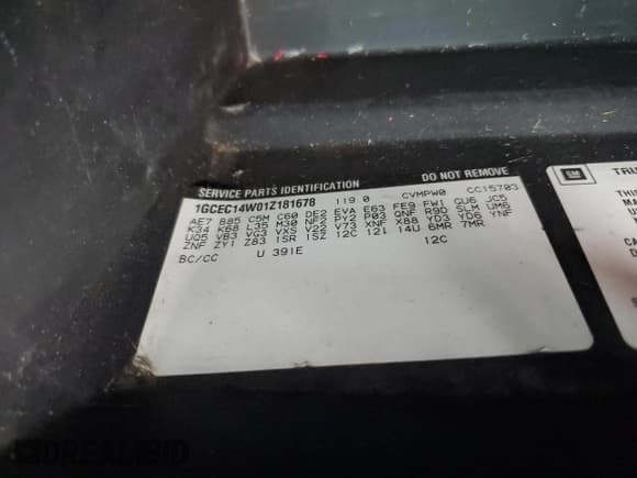 ✅ 2001 Chevrolet Silverado 1500 • VIN: 1GCEC14W01Z181678 • Лот: 76537464. Опубликован ранее на Copart с пробегом Не указан. Бесплатный доступ к архиву аукционных продаж из США и подробный отчёт об истории автомобиля на DreamBid. Изображение 14.