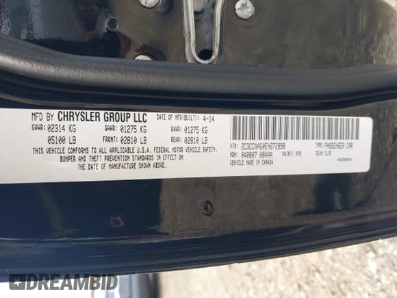 ✅ 2014 Chrysler 300 • VIN: 2C3CCAAG0EH272898 • Лот: 43612682. Опубликован ранее на IAAI с пробегом 361 025 миль. Бесплатный доступ к архиву аукционных продаж из США и подробный отчёт об истории автомобиля на DreamBid. Изображение 9.