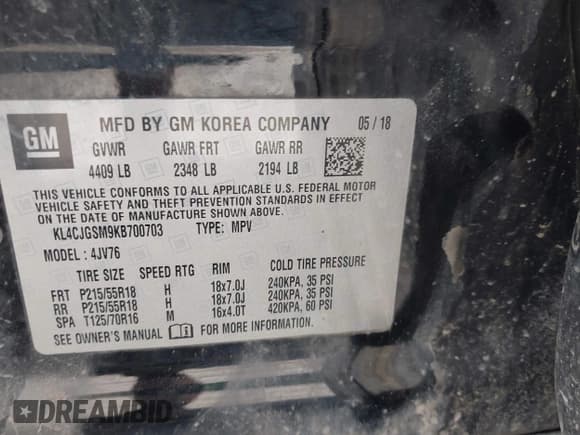 ✅ 2019 Buick Encore Essence • VIN: KL4CJGSM9KB700703 • Lot: 42150103. Listed on IAAI with 128,348 mi. Free auction sales archive from the USA and detailed vehicle history report at DreamBid. Image 9.