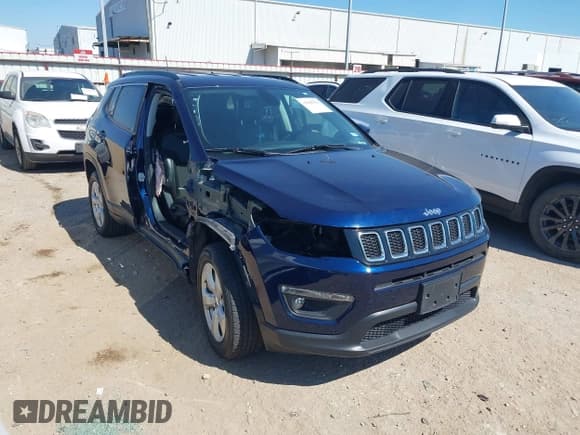 ✅ 2021 Jeep Compass Latitude • VIN: 3C4NJDBB8MT584150 • Lot: 43445921. Listed on IAAI with 91,909 mi. Free auction sales archive from the USA and detailed vehicle history report at DreamBid. Image 1.