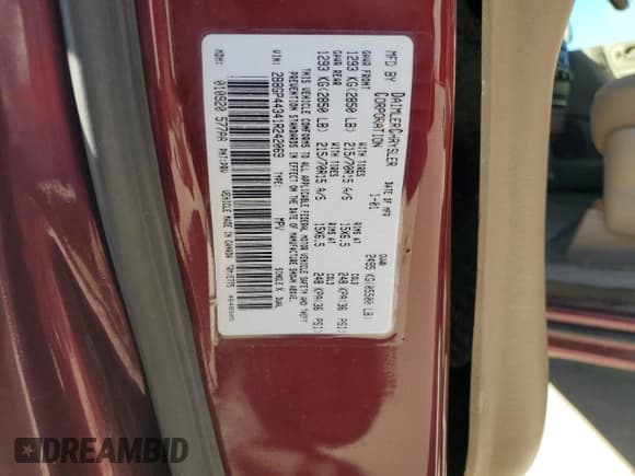 ✅ 2001 Dodge Caravan Sport • VIN: 2B8GP44341R242069 • Лот: 91010135. Опубликован ранее на Copart с пробегом 169 444 миль. Бесплатный доступ к архиву аукционных продаж из США и подробный отчёт об истории автомобиля на DreamBid. Изображение 13.