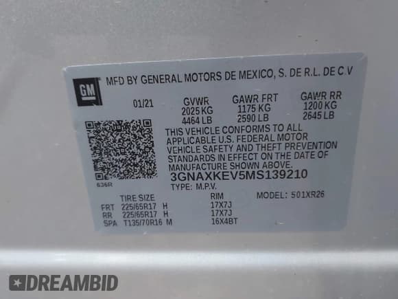 ✅ 2021 Chevrolet Equinox LT • VIN: 3GNAXKEV5MS139210 • Lot: 43728822. Wystawiony na IAAI z przebiegiem 49 843 mil. Bezpłatny archiwum sprzedaży aukcyjnych z USA i szczegółowy raport historii pojazdu na DreamBid. Zdjęcie 9.