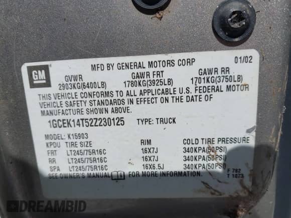 2002 Chevrolet Silverado 1500 LS with VIN 1GCEK14T52Z230125, listed as a IAAI auction lot 43144958 with 143,167 mi miles and . Bid and sale history available at DreamBid. Image 9.