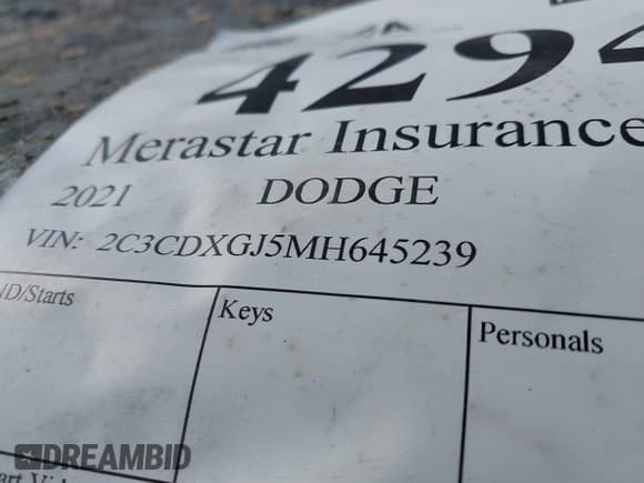 ✅ 2021 Dodge Charger Scat Pack Widebody • VIN: 2C3CDXGJ5MH645239 • Lot: 42940509. Listed on IAAI with Not provided. Free auction sales archive from the USA and detailed vehicle history report at DreamBid. Image 9.